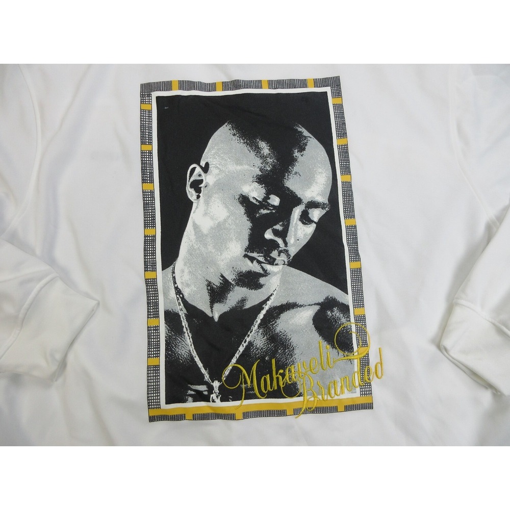 VINTAGE Makaveli Track Jacket Mens 4X White Tupac Street Wear Logo Hip Hop Y2K